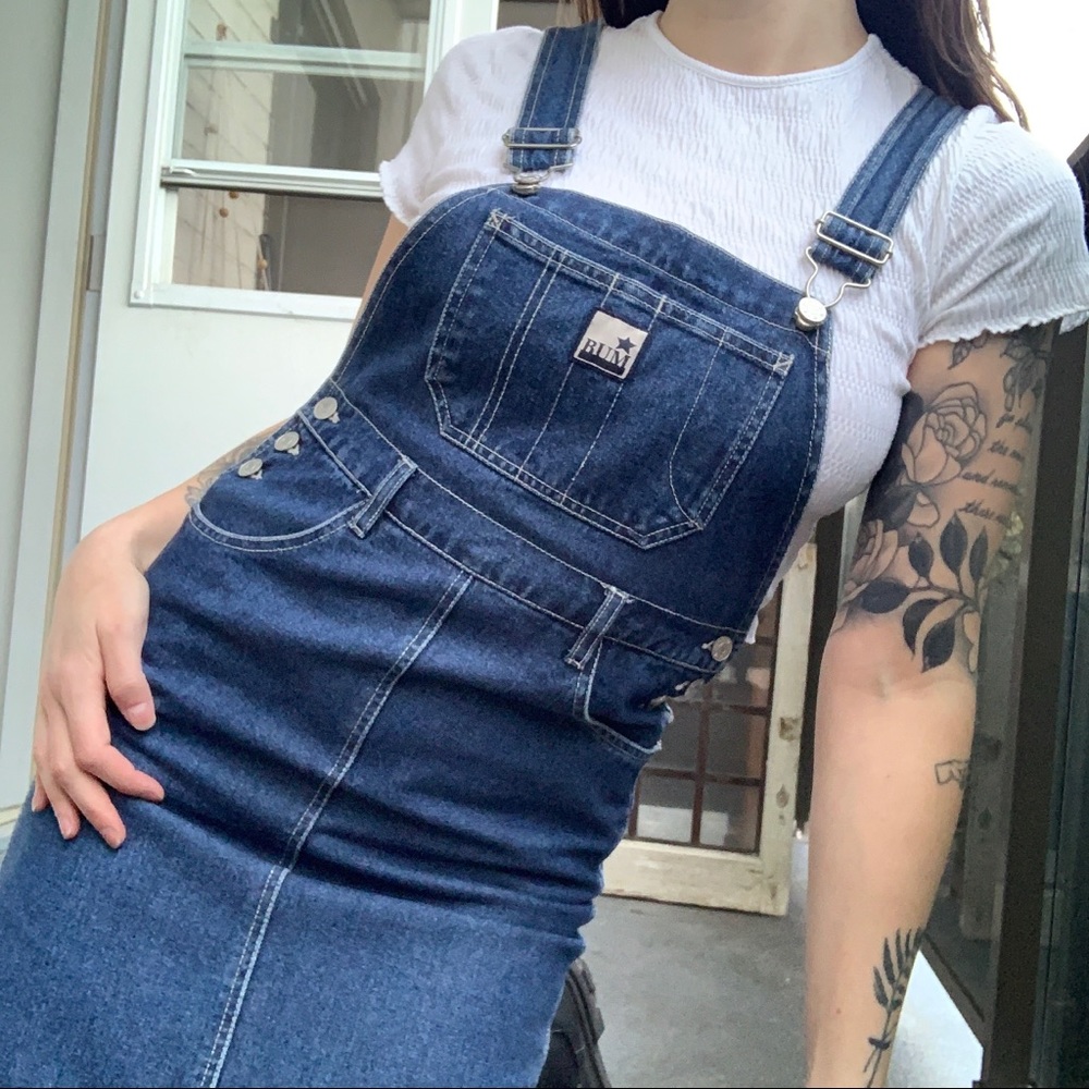 Vintage Blue Denim BUM Overall Dress